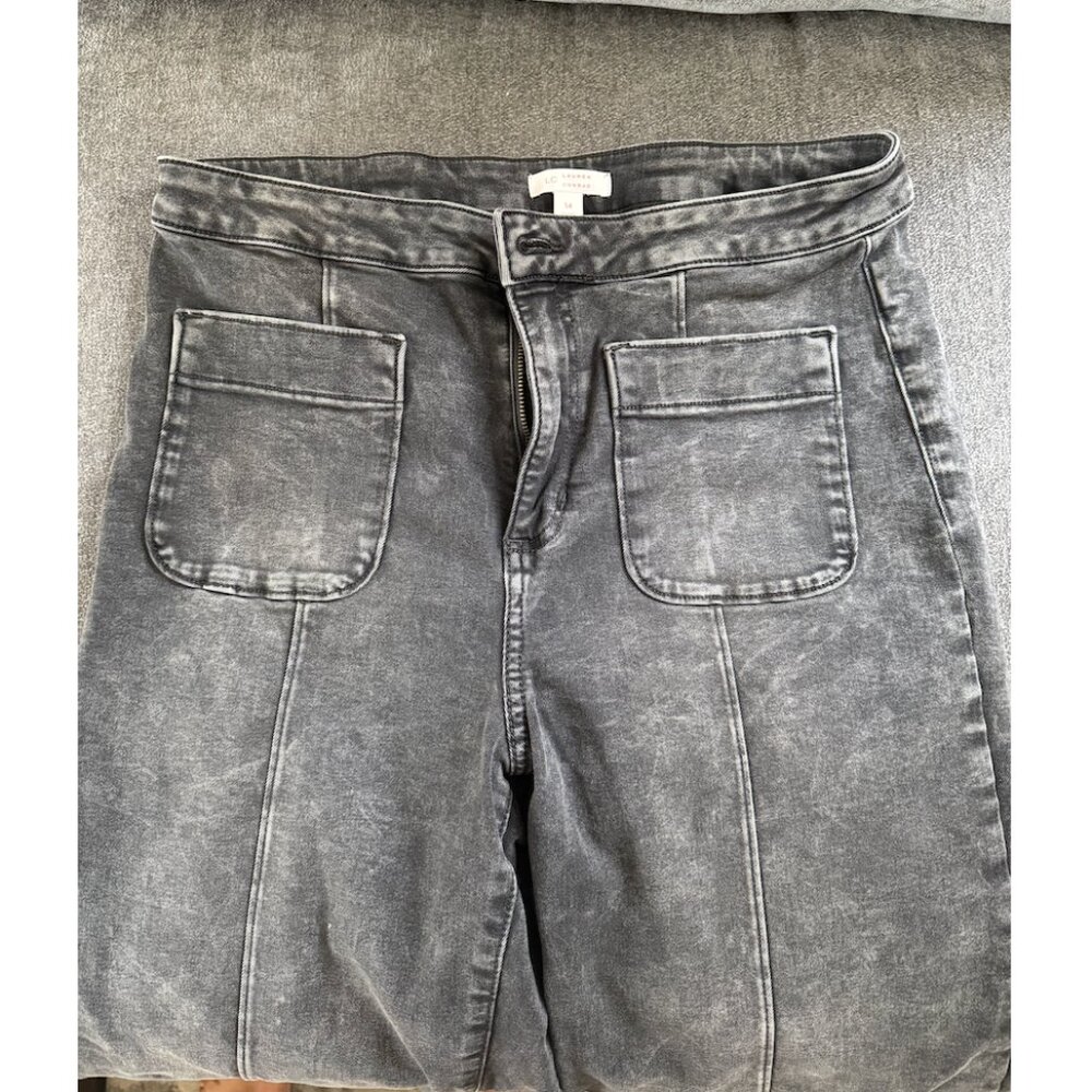 Lauren Conrad Black Pants Size 14 NEW Plus Woman Super High Rise Wide Leg